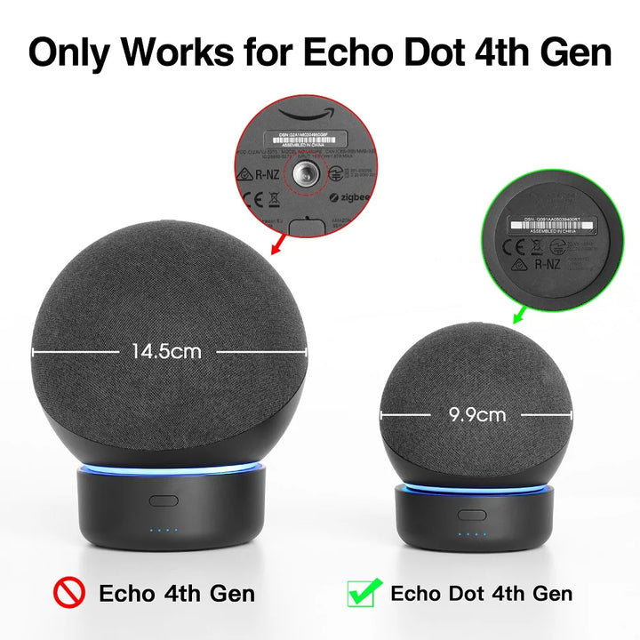 Base de batterie d'origine GGMM D4 D5, pour chargeur Echo Dot (4e/5e génération), Base de batterie Portable pour haut-parleur intelligent Amazon Alexa