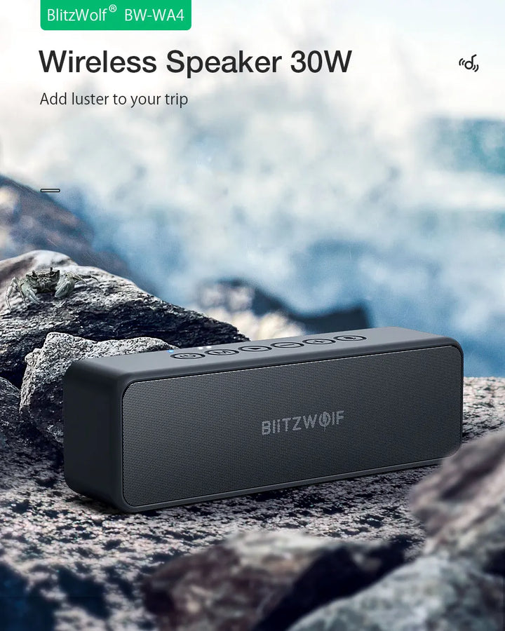 BlitzWolf 30W Wireless Speaker Portable bluetooth Speaker 3600mAh Double Drivers Bass TWS Stereo IPX6 Waterproof TF Card AUX