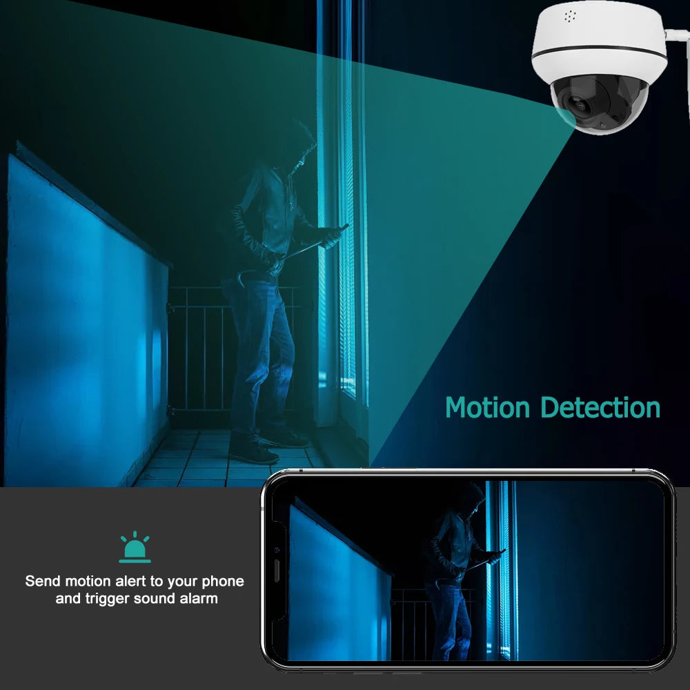 Anpviz 5MP PTZ Wifi IP Camera Outdoor 5X Zoom Security Protection Wireless Surveillance Cam Two-Way Audio SD Card Slot IR 30m