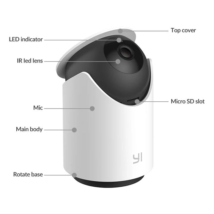 YI 1296P 3MP Dome U Surveillance Indoor Cam Pan&amp;Tilt IP CCTV Wifi Smart Home Pet Camera Security Protection with Auto Tracking