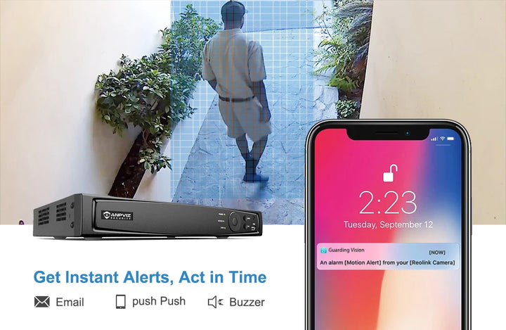 Anpviz NVR 8CH NVR 8MP POE IP Camera System Outdoor CCTV Video Security Surveillance Kit IP66 IR 30m Humanoid Vehicle Detection