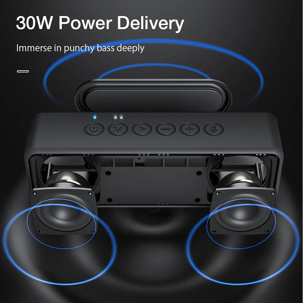 BlitzWolf 30W Wireless Speaker Portable bluetooth Speaker 3600mAh Double Drivers Bass TWS Stereo IPX6 Waterproof TF Card AUX