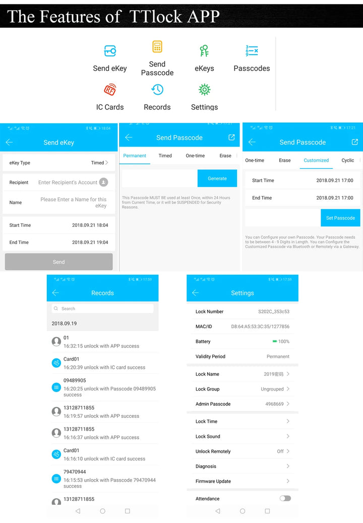 Wasserdichtes TTLock Bluetooth Zylinderschloss