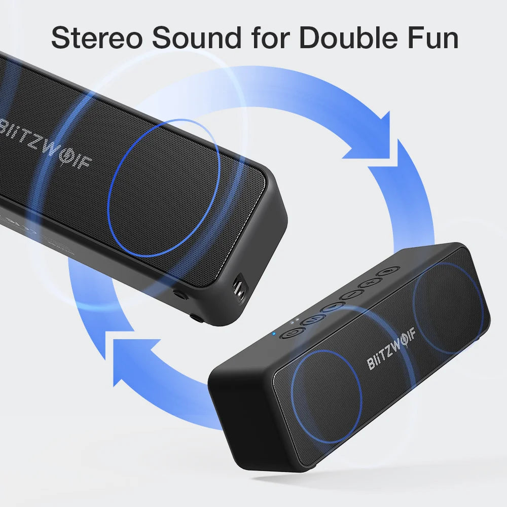 BlitzWolf 30W Wireless Speaker Portable bluetooth Speaker 3600mAh Double Drivers Bass TWS Stereo IPX6 Waterproof TF Card AUX