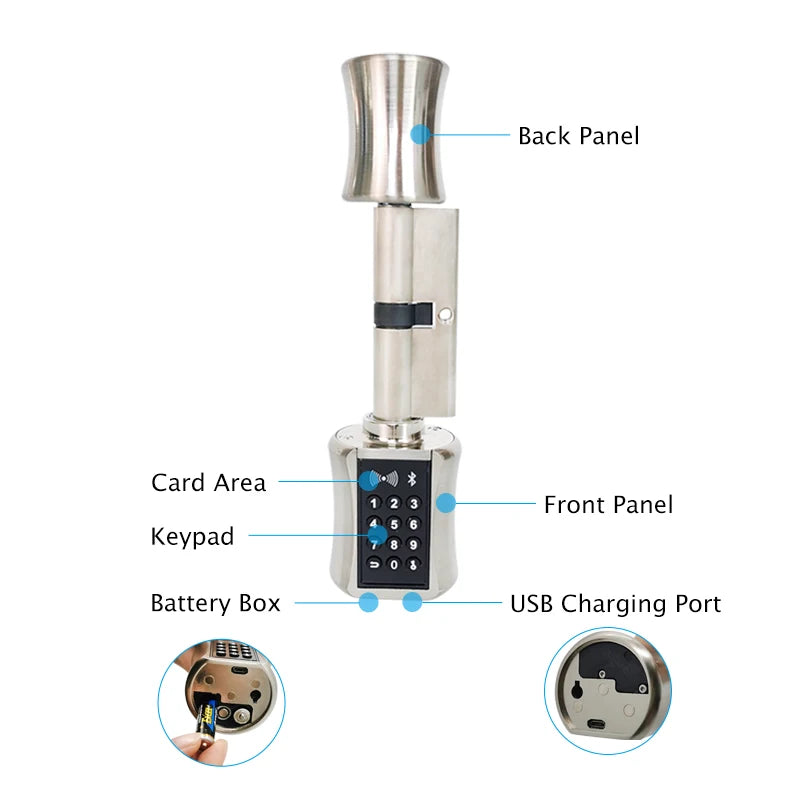 Wasserdichtes TTLock Bluetooth Zylinderschloss