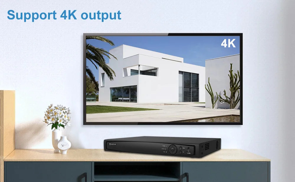 Anpviz 8CH 4K NVR 8MP POE IP caméra personnalisée système Plug &amp; Play CCTV Kit de Surveillance de sécurité extérieure vue à distance H.265 IR 30m