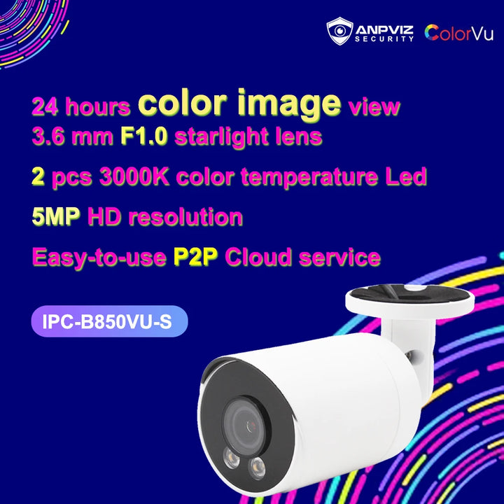 Anpviz 5MP Full Color Nachtsicht PoE CCTV Bullet