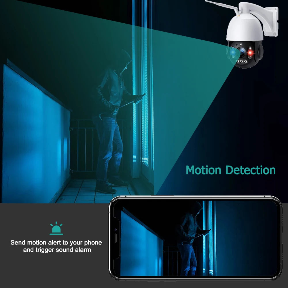 Anpviz 5MP 30X Zoom Dome WiFi PTZ Security Camera – Laser LED Light. 