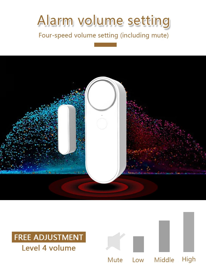 Tuya WiFi Door Sensor Smart Home Security Alarm System Independence Alert Scene 90dB Siren APP Reminder Function Easy Install