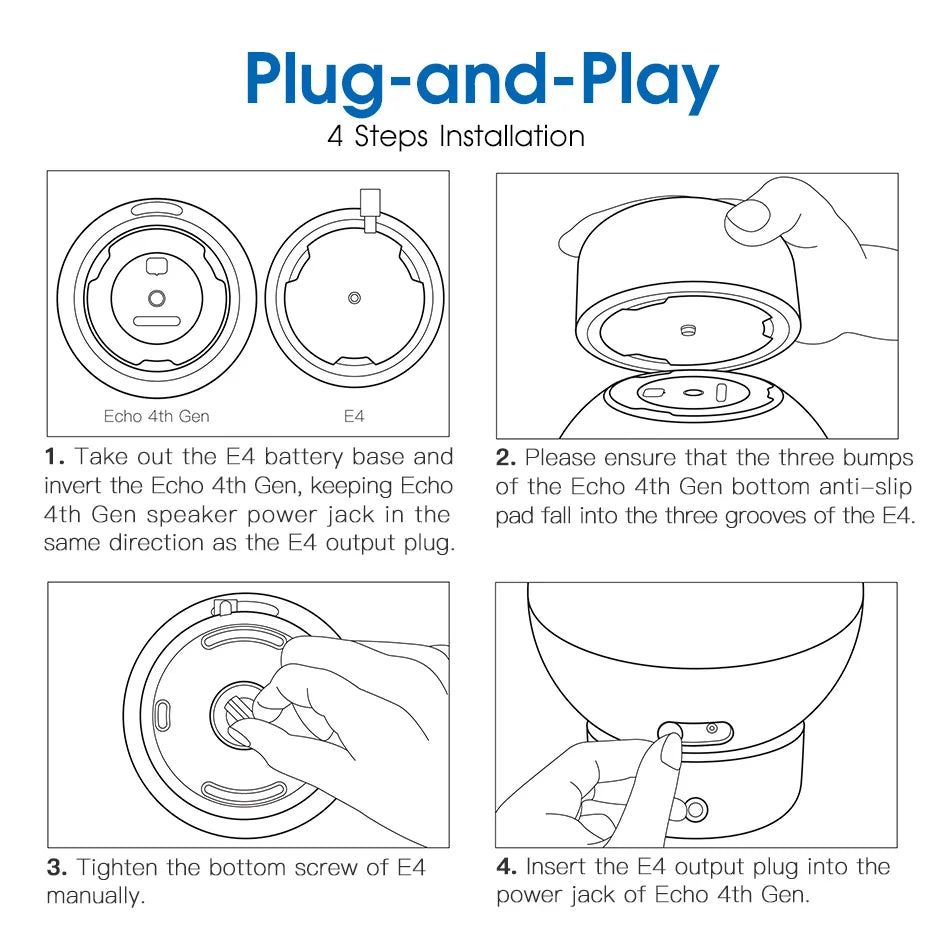 E4 Akku Basis für Echo 4. Gen Alexa