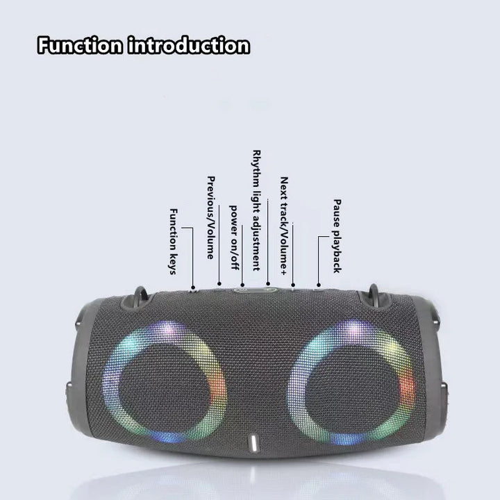 Portable Waterproof 100W High Power Bluetooth Speaker RGB Colorful Light Wireless Subwoofer 360 Stereo Surround TWS FM Boom Box