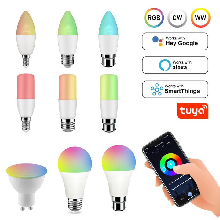 RGB Tuya Smart WiFi GU10 E27 E14