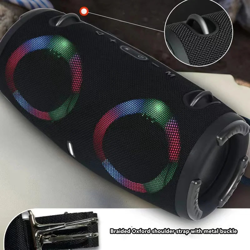 Portable Waterproof 100W High Power Bluetooth Speaker RGB Colorful Light Wireless Subwoofer 360 Stereo Surround TWS FM Boom Box