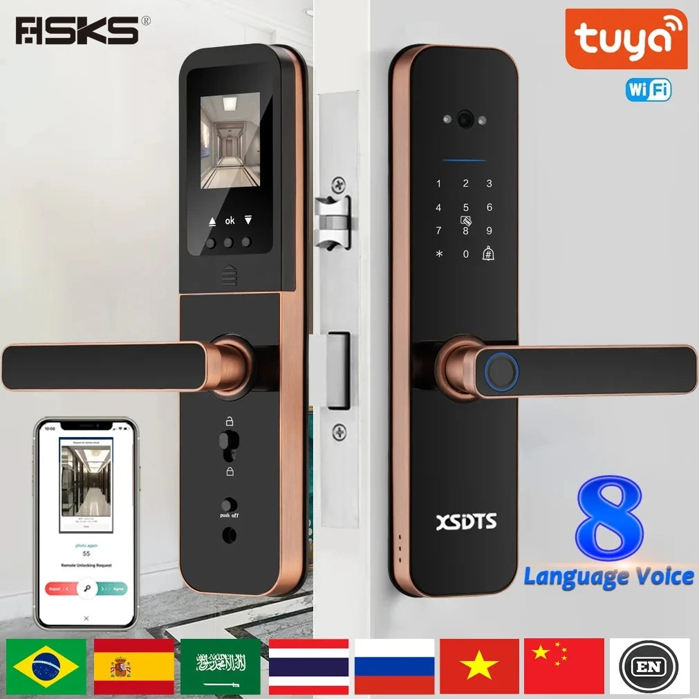 FHSKS Electronic Smart Door Lock with Fingerprint and Camera