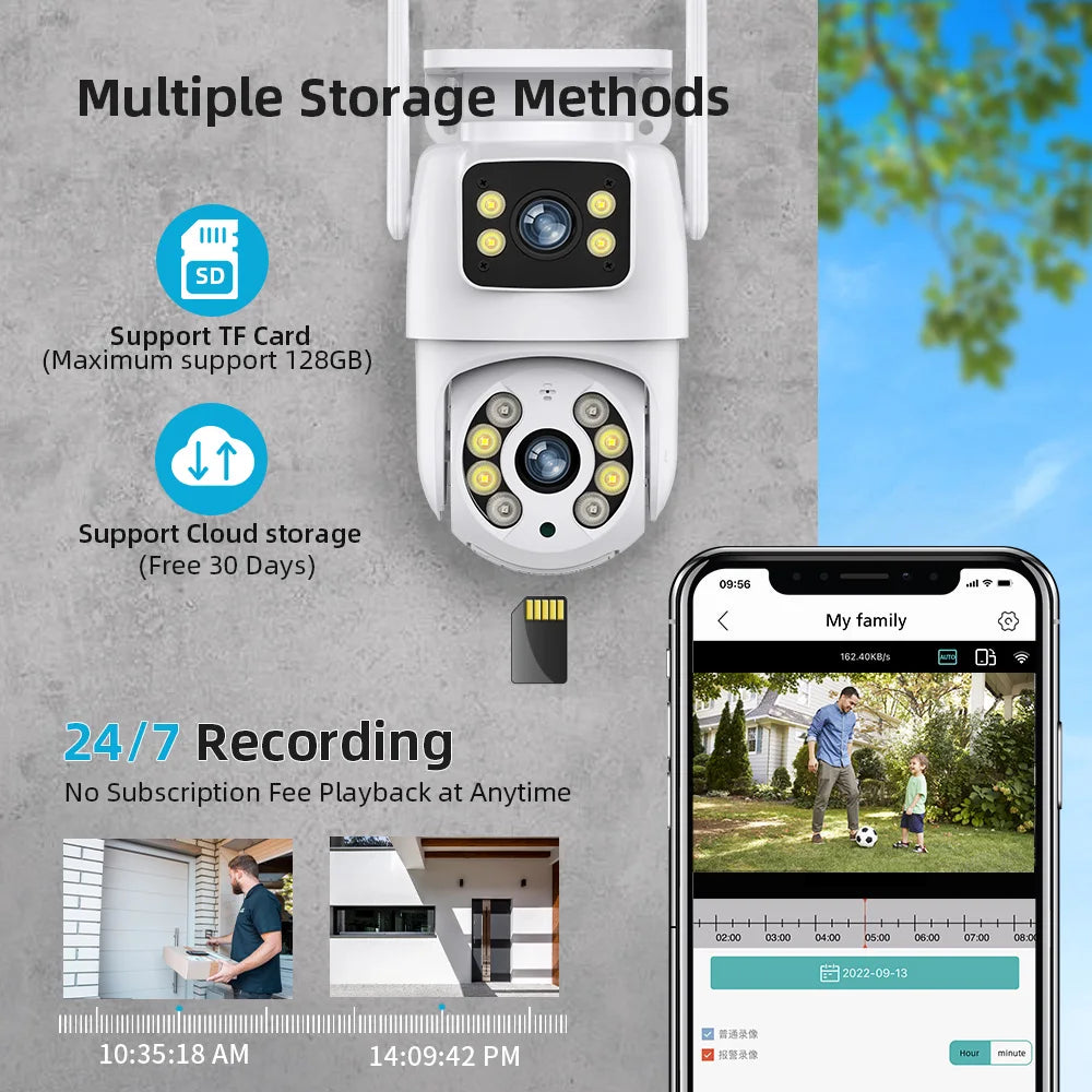 Hiseeu 4K 8MP Überwachungskamera mit Dual-Lens