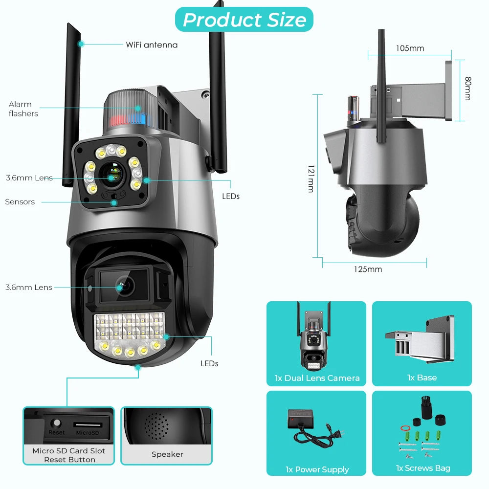 4K 8MP Dual-Lens AI Auto-Tracking