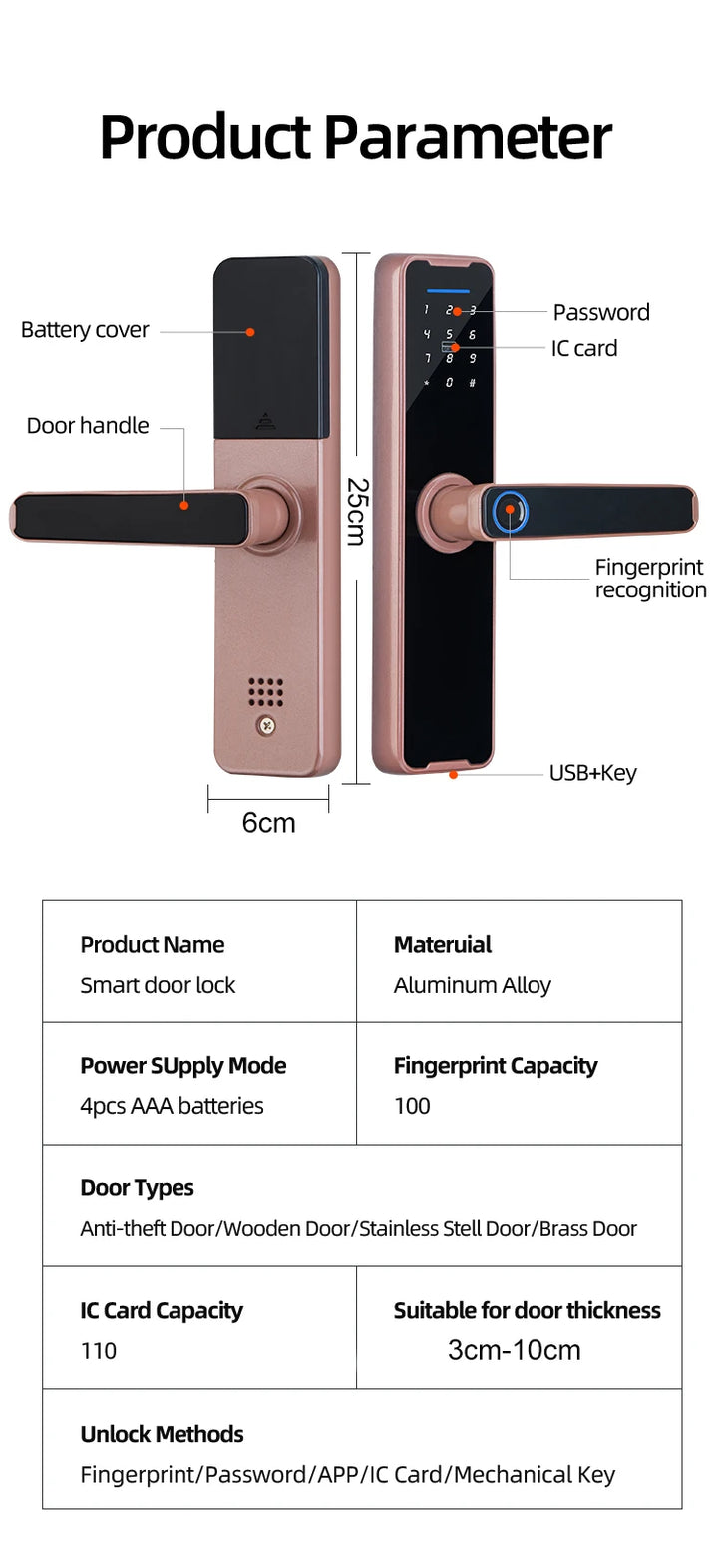 Electronic Smart Door Lock with Fingerprint and Password