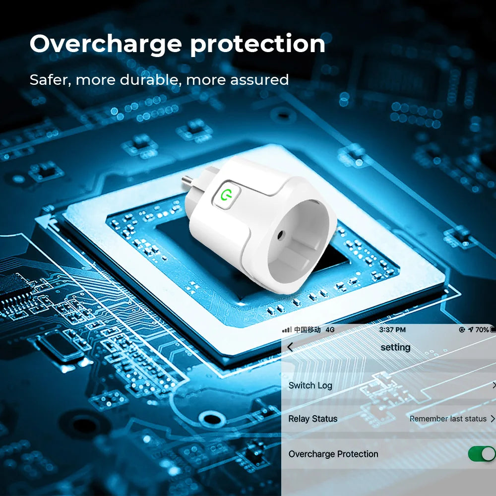 Smart WLAN Steckdose EU 16A/20A mit Energiemonitoring