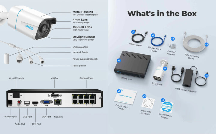 Reolink 8-Kanal 4K Überwachungskamera Set