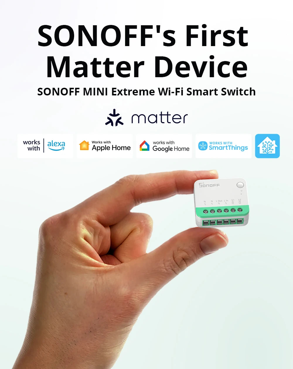 SONOFF MINIR4M Matter MINIR4 Wifi Smart Switch Mini Home Automation Module Local Connection For Alexa Google Home SmartThings