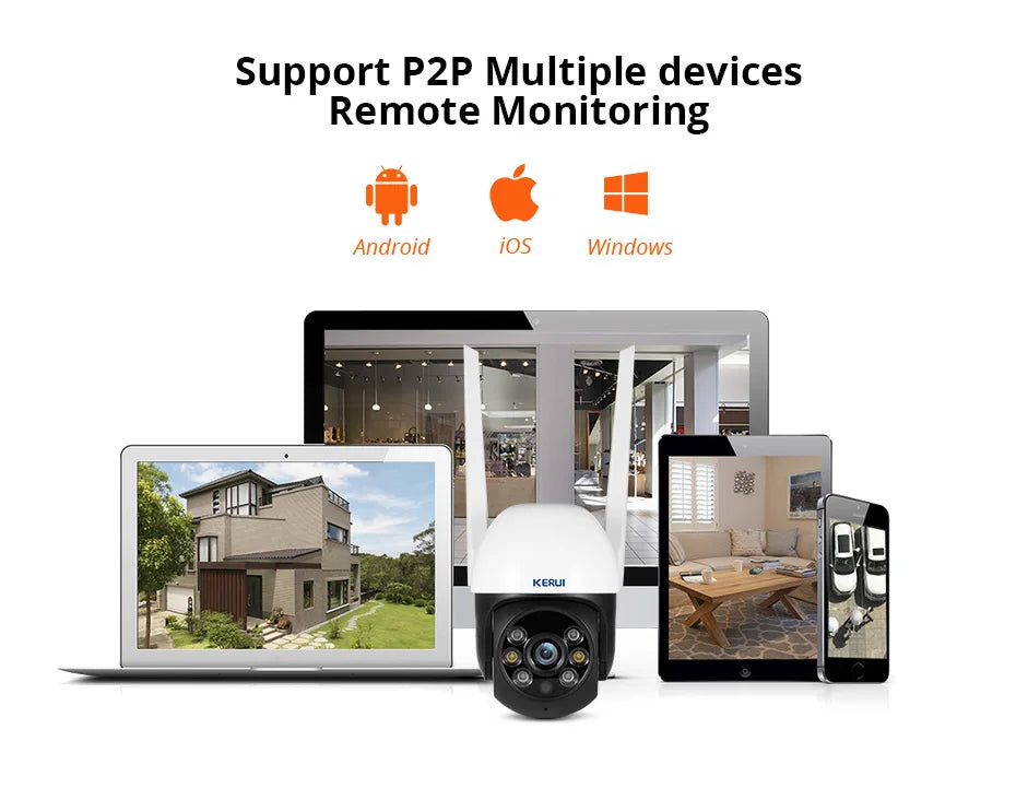 KERUI 3MP 5MP PTZ WiFi IP caméra sans fil Tuya caméra de sécurité extérieure intelligente CCTV Surveillance vidéo en espagne Local