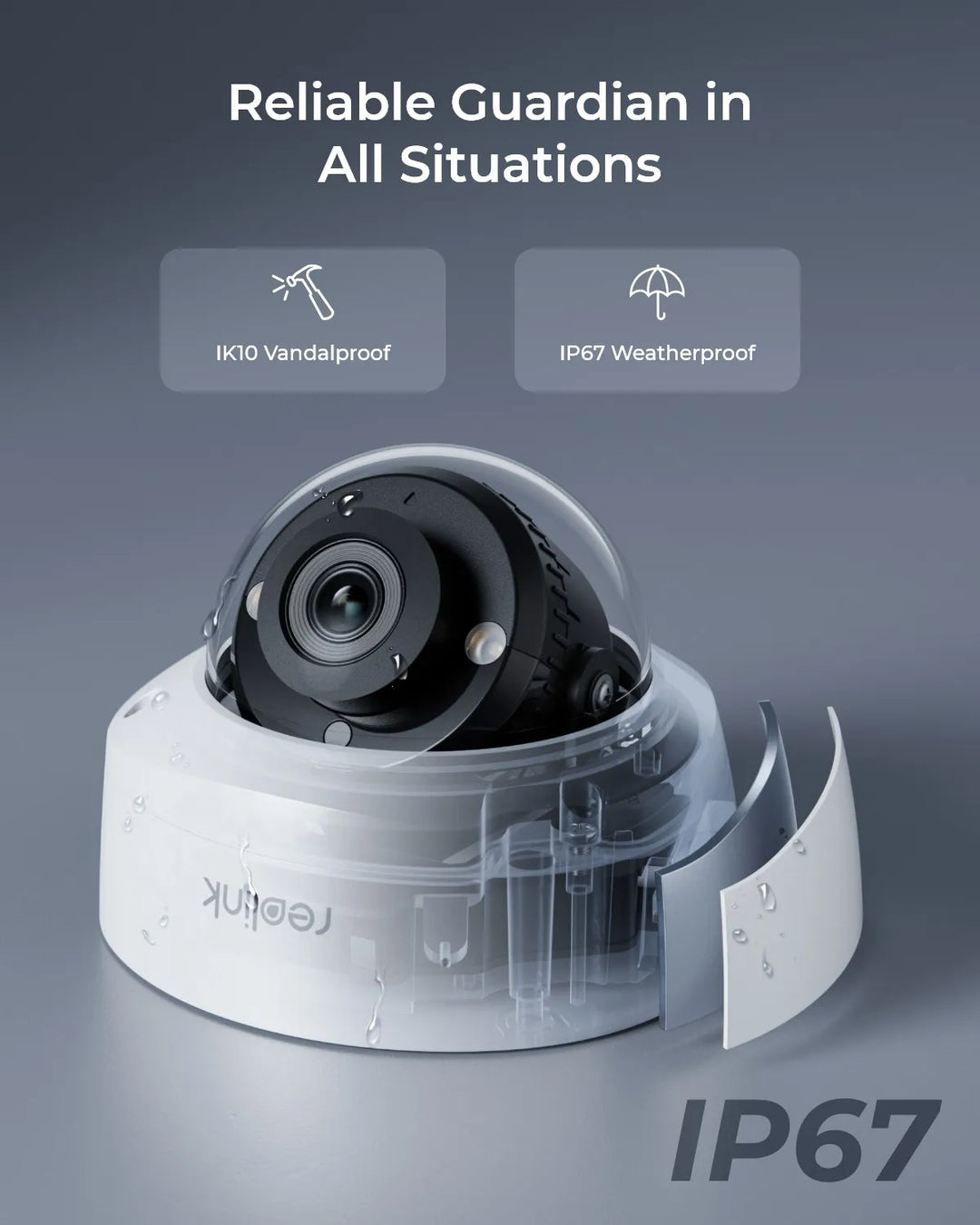 Reolink 5MP IK10 Vandal-Proof PoE Security Camera 4K Outdoor Turret IP Camera 8MP IP67 Waterproof Surveillance Cameras RLC-540A