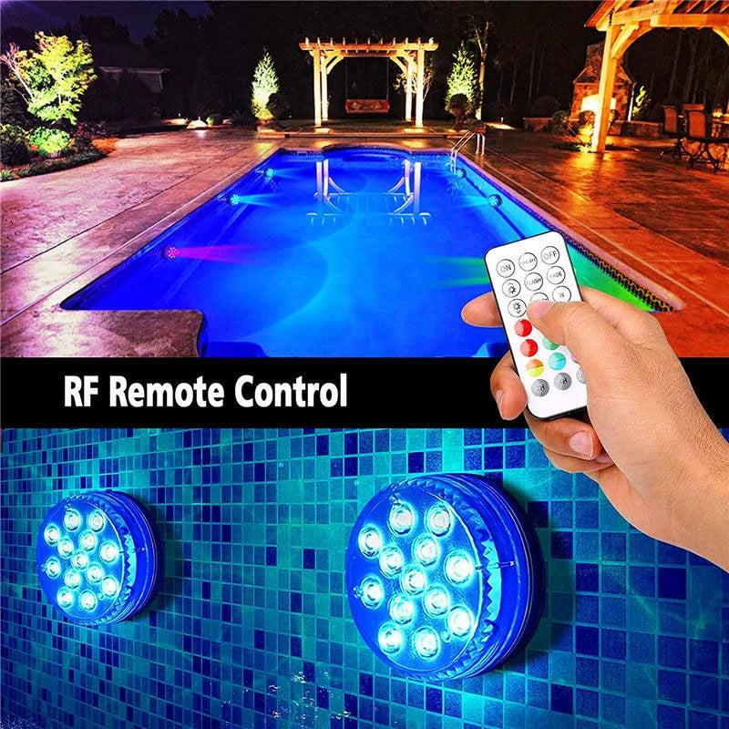 Pool Light Underwater Swimming Pool Lighting 13LEDs Updated Submersible Light IP68 Outdoor Spotlight for Aquarium Fish Tank Pond