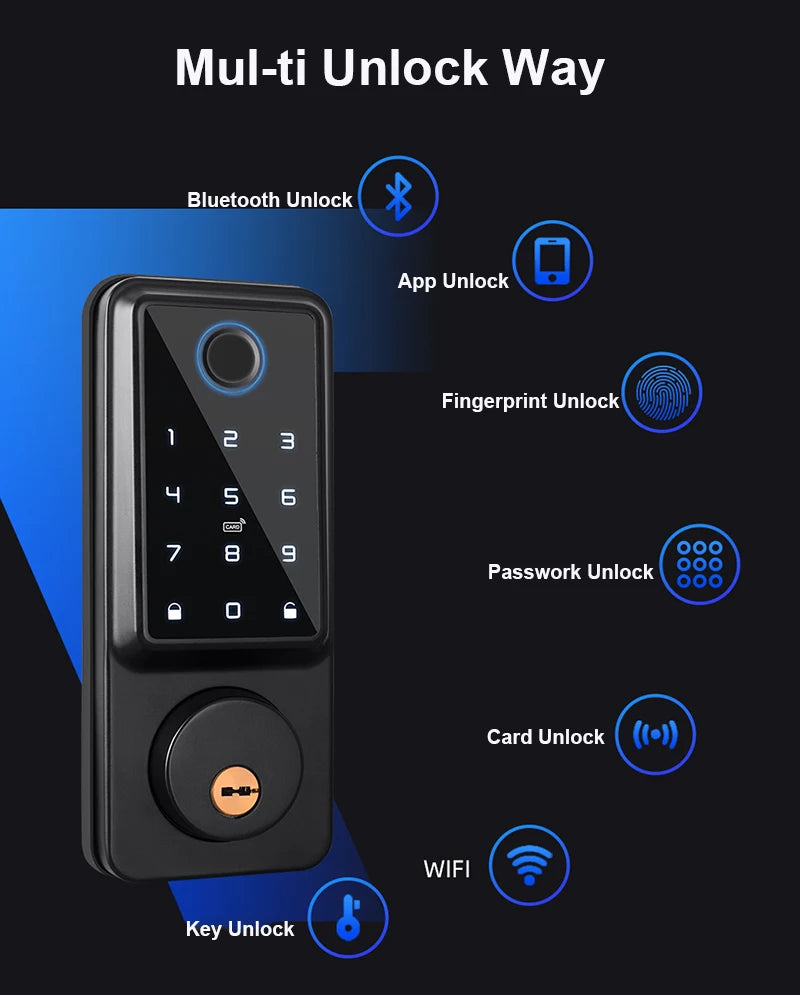 WiFi Smart Door Lock with Fingerprint Sensor and PIN Code*