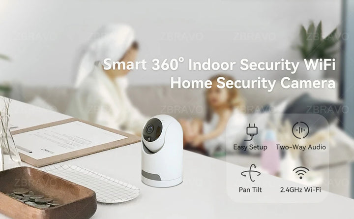 HONTUSEC ICSEE Mini WiFi Indoor Security Camera 4MP with Auto Tracking