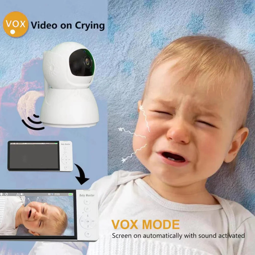 5-inch HD baby monitor with 1080P camera