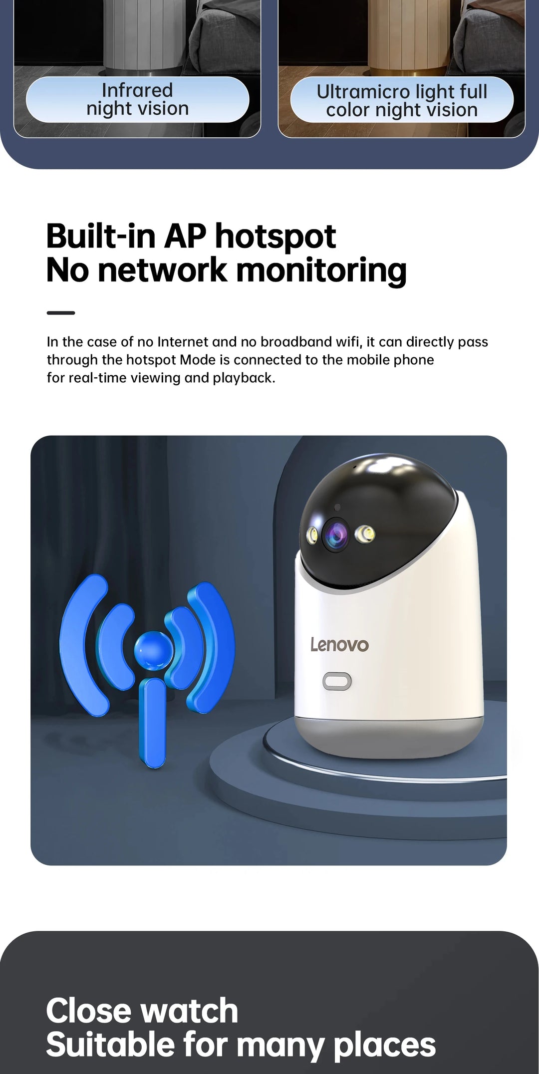 Lenovo 3MP 5G WiFi PTZ IP Kamera