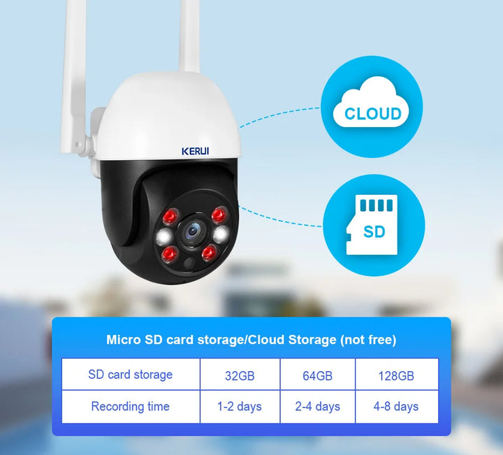 KERUI 3MP 5MP PTZ WiFi IP caméra sans fil Tuya caméra de sécurité extérieure intelligente CCTV Surveillance vidéo en espagne Local