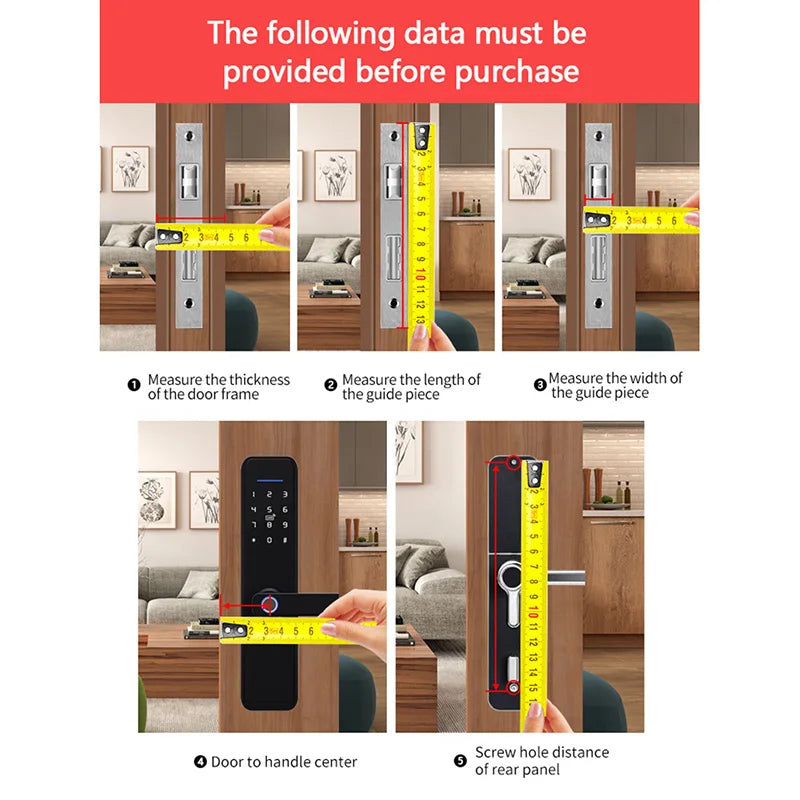 New Biometric Fingerprint Lock Security Smart Door Lock Password Electronic Locks Key IC Card Unlock APP Camera Electronic Lock