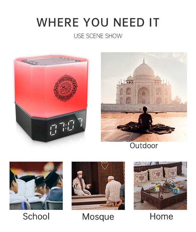 Quran Mp3 Digital Touch Lamp LED Clock Quran Speaker Ramadan Player For Muslim Gift with App Control Dropshipping