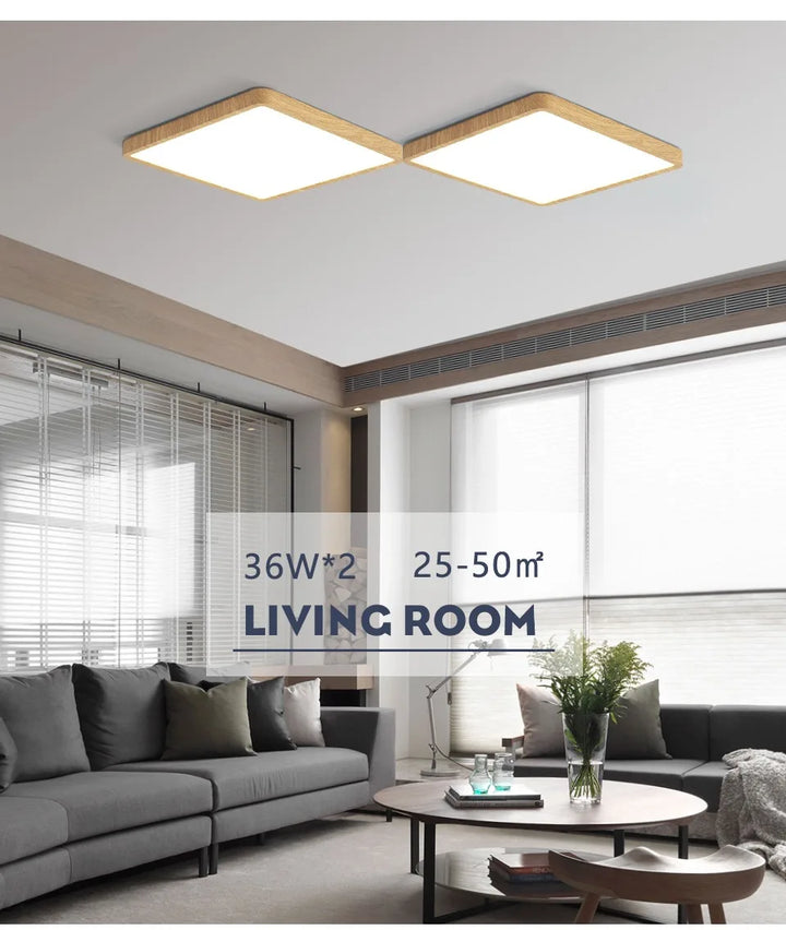 Square 0.9inch LED Ceiling Light 36w24wTuya Smart Remote/App Voice Control Alexa/Google Control Large Ceiling Lights Living Room