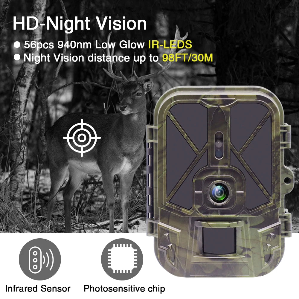 SuntekCam Wildlife Trail Cameras 50MP 1080P 8000MA Lithium battery PIR Sensor Night Vision Photo Traps Wireless Surveillance