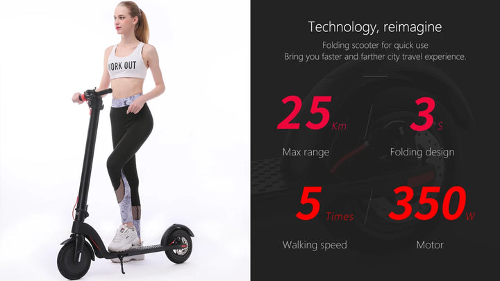 HX 5AH Electric Scooter 350W 25KM/H Foldable Electric Kick Scooter 10 Inch Smart Escooter for Adults 2024 E Scooters