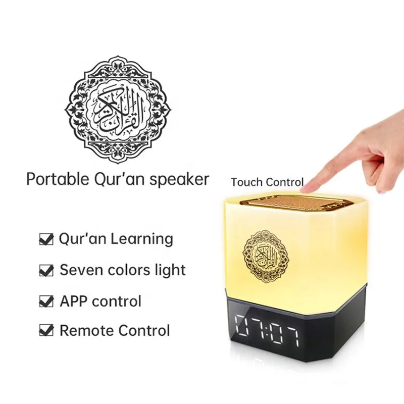 Quran Mp3 Digital Touch Lamp LED Clock Quran Speaker Ramadan Player For Muslim Gift with App Control Dropshipping