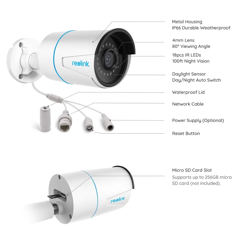 Caméra IP extérieure Reolink 8MP – Reconditionnée