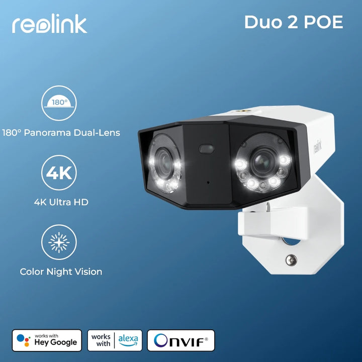 Caméra de sécurité 4K à double objectif PoE Reolink Duo 2 