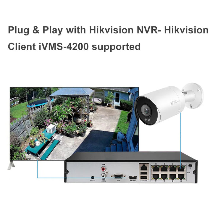 Anpviz caméra IP extérieure POE balle CCTV 5MP Surveillance vidéo infrarouge Vision nocturne Audio carte SD H.265