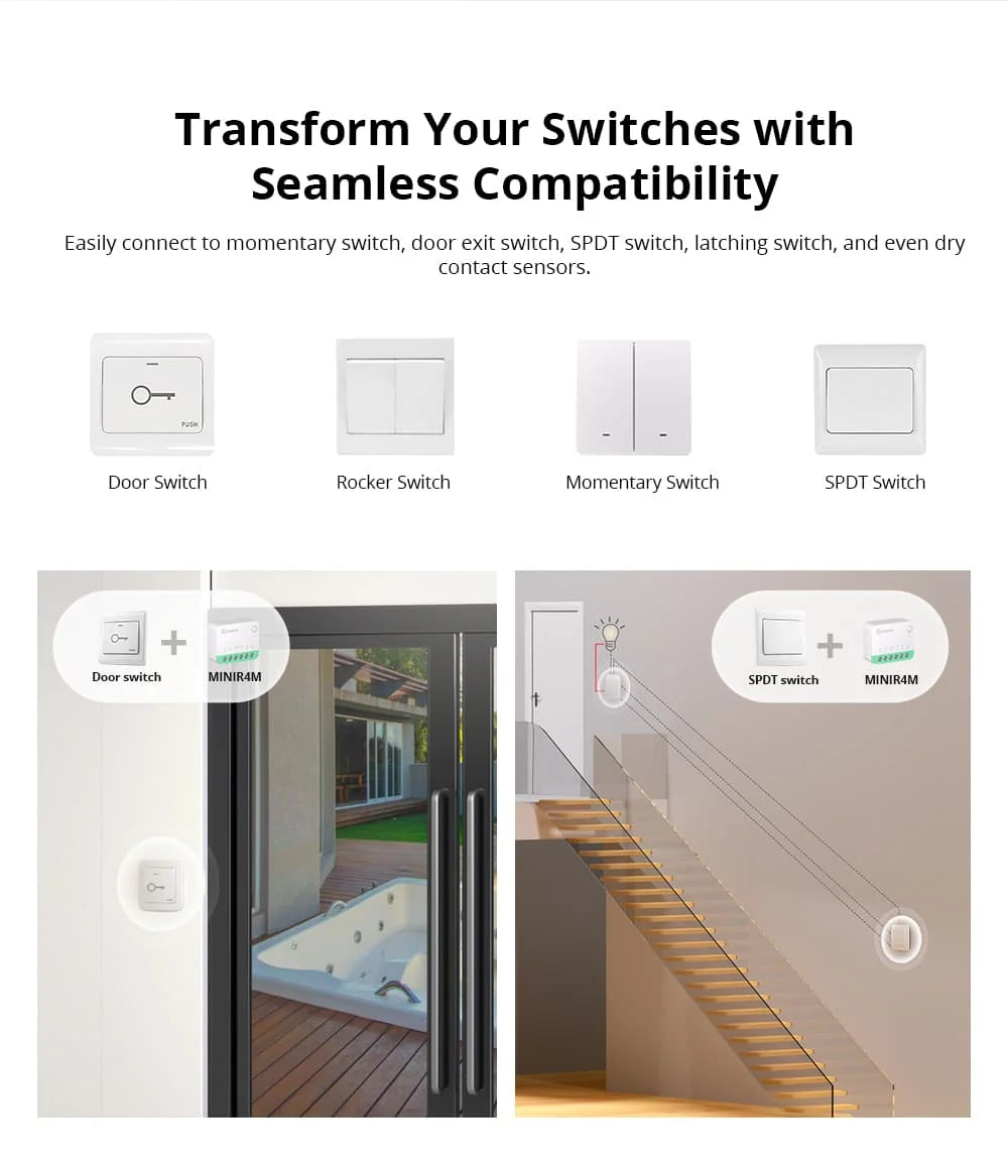 SONOFF MINIR4M Matter MINIR4 Wifi Smart Switch Mini Home Automation Module Local Connection For Alexa Google Home SmartThings