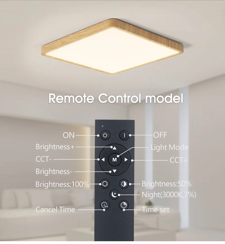 Square 0.9inch LED Ceiling Light 36w24wTuya Smart Remote/App Voice Control Alexa/Google Control Large Ceiling Lights Living Room