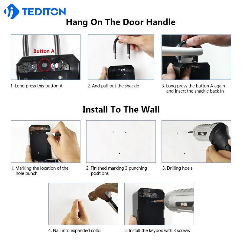 New Style Waterproof Safe Key Box Digital Key Card Password Door Ttlock APP Fingerprint Smart lock