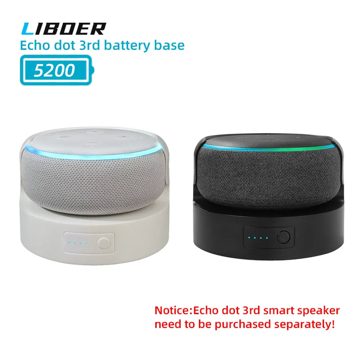 Portable battery base for Echo Dot 3rd generation