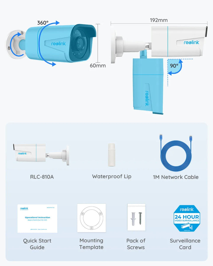 Caméra IP extérieure Reolink 8MP – Reconditionnée