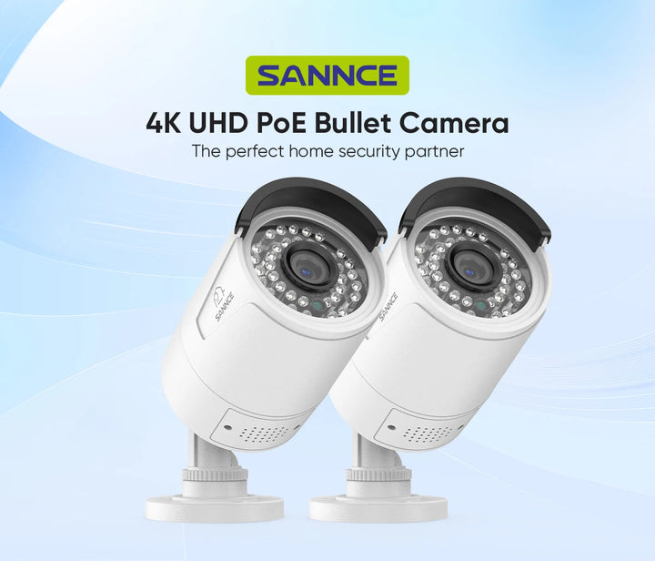 SANNCE 2PCS Ultra HD 5MP POE Camera Outdoor Indoor Weatherproof Security Network Bullet EXIR Night Vision Email Alert Camera Kit