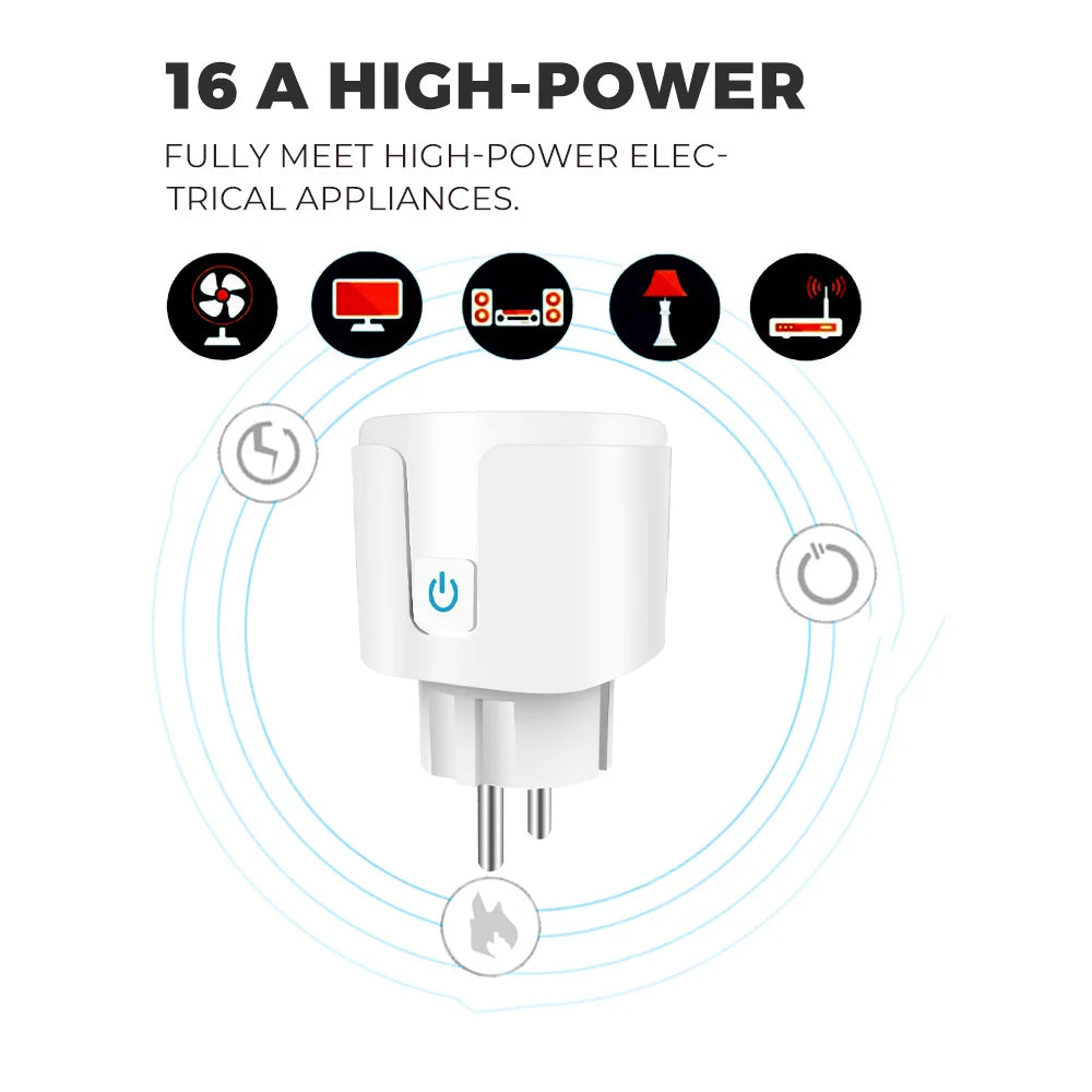 Smart WLAN Steckdose EU 16A/20A mit Energiemonitoring