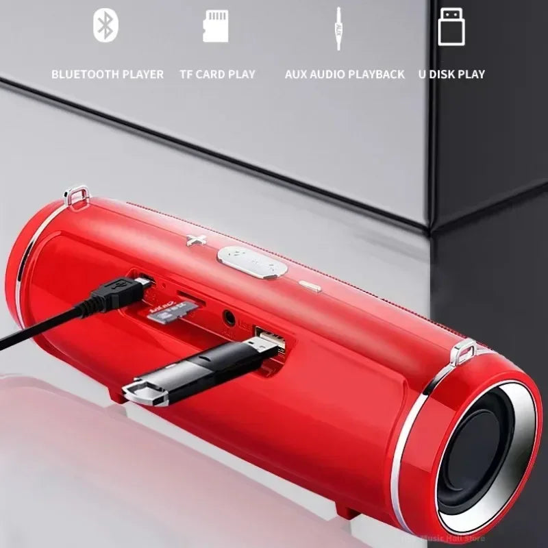 Portable Wireless Bluetooth Speaker IPX7 Waterproof Outdoor HIFI Pillar Speaker Subwoofer Stereo Speaker FM Radio TF Boom Box