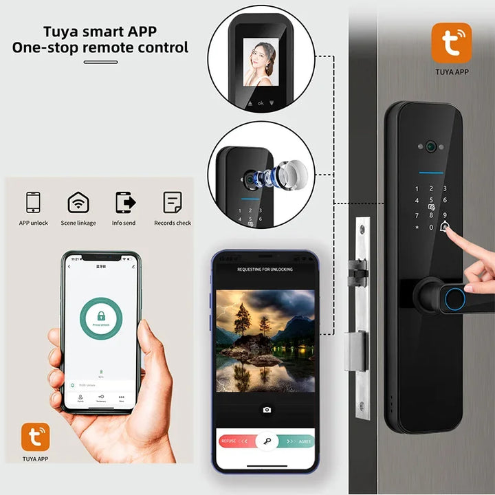 FHSKS Electronic Smart Door Lock with Fingerprint and Camera